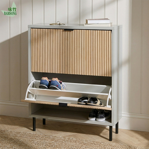 Venta Directa de Fábrica de Muebles: Armario de Almacenamiento de <span class=keywords><strong>Zapatos</strong></span> Independiente con Listones y Estante de Bambú Natural para la Entrada - Product Image 3
