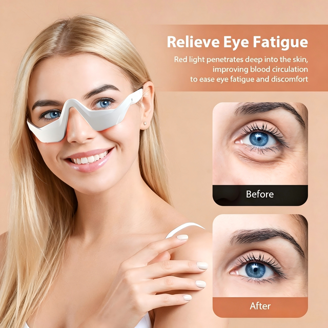 Home-use Eye-massaging Device - Wearable for Office Use Helps Relieve Eye Fatigue and Reduce Stress