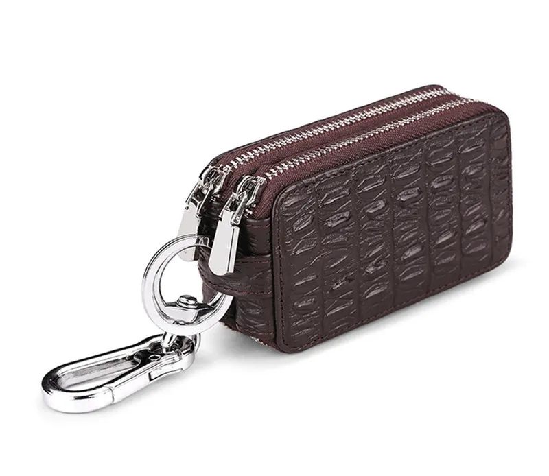 Custom Leather Car Key Case Key Chain Holder Bag Women Jelly Purses Wallet With Double Layer