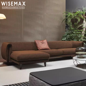 WISEMAX FURNITURE Glamorous Vintage Style Traditional Cotton Linen Elegant Home Stainless Steel Legs <strong>Sponge</strong> <strong>Sofa</strong> <strong>for</strong> Hotel Lobby - Product Image 2