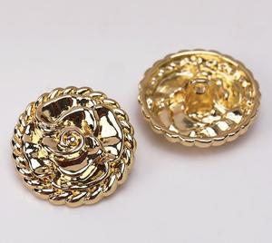 Boutons métalliques fantaisie 3D en laiton doré et argenté, en forme de fleurs, gaufrés, avec capuchon diamanté, pour vêtements, 14MM 20MM 25MM - Product Image 4