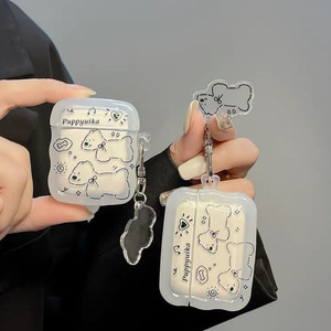 สำหรับ airpods Pro 2/3หูฟังวาดรูปสุนัขแบบเรียบง่ายดีไซน์ศิลปะแนวเส้นแบบเรียบง่ายฝาครอบป้องกัน - Product Image 1