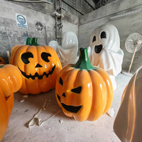 Vente Chaude Usine en Gros Sculpture Citrouille en Fibre de Verre Taille Personnalisée pour Extérieur Statue d'Halloween Taille Réelle Étanche Anti-UV