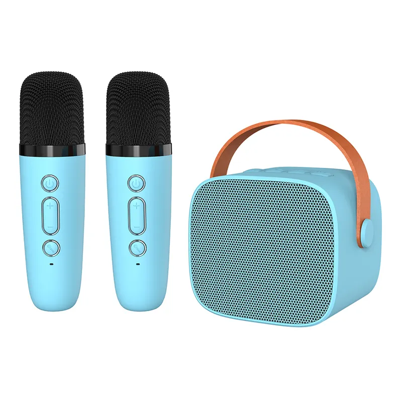 Amazon Top Seller Mini Wireless Speakers with two Mics Children Karaoke Player Sing BT Speaker Mike