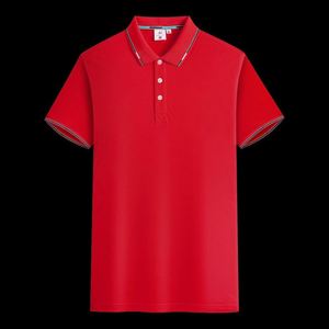 Made Quality Men's Summer Cotton Spandex Short Sleeved Solid Color Casual Embroidered Polo T-shirt Simple Top - Product Image 2