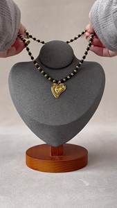 قلادة نسائية من الفولاذ المقاوم للصدأ بتصميم قلب هندسي غير منتظم، قلادة عصرية من التيتانيوم للنساء - Product Image 4