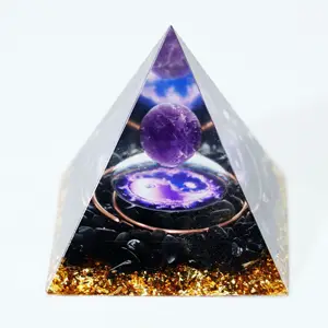 5 cm 1.96 pollici all'ingrosso guarigione resina di cristallo piramide energia orgone piramide ornamento per la decorazione
