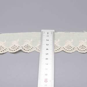 Nastro di <span class=keywords><strong>pizzo</strong></span> Broderie Anglaise colorato all'ingrosso, ricamo smerlato Shabby Chic, <span class=keywords><strong>pizzo</strong></span> di cotone per decorazioni rustiche, cucito e scarpe 3D - Product Image 5