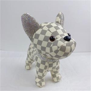 ROXGOCT Neues Design Bulldogge Plüschtier mit Strasssteinen Unisex Süß Weich Tier Hund Deko-Ornament Spielzeug für Sofa Bett Auto - Product Image 4