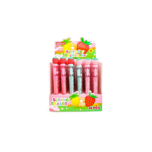 Sliding Eraser 36 Pcs Strawberry Design For Kids School Use - Product Image 1