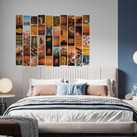 50 pièces/paquet Orange carte postale photo Collage ensemble décoration murale Collage Kit esthétique affiches chambre décor décoration de la maison