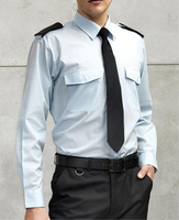 Chemise d'uniforme de pilote de ligne aérienne personnalisée OEM Fashion Chemise de pilote simple Chemises de pilote à manches longues