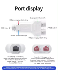 1 in 2 Out POEエクステンダー10/100Mbps屋外防水標準リピーター30W CCTVカメラアクセサリー - Product Image 2