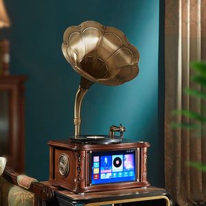 Altavoz de aleación de aluminio antiguo, reproductor de Gramófono de madera, el estilo más nuevo para transmisor HDMI, decoración del hogar, accesorios de <span class=keywords><strong>Audio</strong></span> y vídeo - Product Image 6