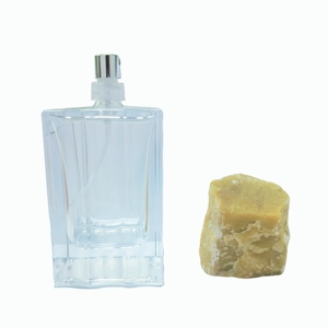 Flacon de parfum carré élégant avec bouchon en aventurine jaune chaud - Product Image 3