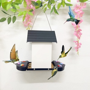 Mangeoires à oiseaux Oniya en fer thermolaqué avec 6 ports d'abreuvement et barrière anti-fourmis intégrée, mangeoire à oiseaux suspendue pour l'extérieur - Product Image 6