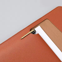 Bolsa de archivo de cartera A6, bolsa de documentos con cierre magnético de cuero PU, sobre de carpeta de archivo de impresión de logotipo personalizado
