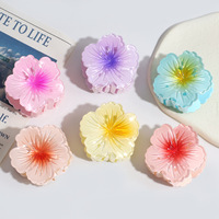 Pince à Cheveux Griffe Florale pour Femmes et Filles en Matériau PC, Clip Latéral Fleuri Dégradé pour Coiffure Demi-Queue, Quotidien et Fêtes