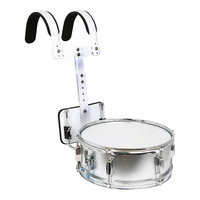 Ventes chaudes Tambour de marche professionnel de 14 pouces - Coque en bois épaissi avec support, Tambour de terrain pour défilé et orchestre