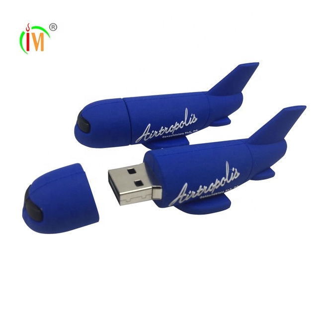 Promotional Custom PVC Airplane Shape USB2.0 USB 3.0 Memory Stick Flash Pen Drive 8GB 16GB 32GB