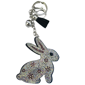 Porte-clés Lapin Scintillant en Strass, Breloque de Sac Lapin en Cristal Bling avec Pompon, Joli <span class=keywords><strong>Anneau</strong></span> Porte-clés pour Femmes et Filles, Idéal Cadeau - Product Image 6