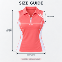 Haut de tennis sans manches personnalisé pour femme, séchage rapide, col zippé, respirant, avec empiècements en mesh, idéal pour les entraînements et les matchs de tennis