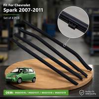 Juego de 4 Molduras Exteriores para Ventanas, Moldura de Goma para Ventanas, OEM 96601516 96601517, Compatible con Chevrolet Spark 2007-2011
