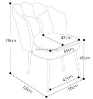 Chaises de maquillage en forme de coquille de Offres Spéciales Chaise de salle à manger douce en velours moderne Chaises de salon réglables ou roulantes avec pieds en métal
