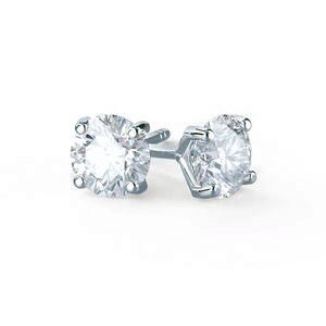 Boucles d'oreilles clous ZYO personnalisées en argent fin 925 plaqué or avec moissanite VVS taille ronde, design classique et simple, pour femmes et hommes - Product Image 3