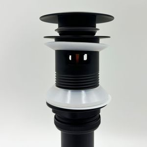 Bouchon de vidange de lavabo 3 en 1 noir mat avec trop-plein pour lavabo sur pied, design moderne - Product Image 5