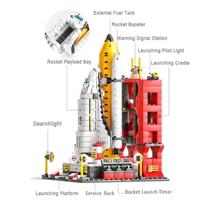 Lele Brother 1000Pcs Aerospace Shuttle Bouw Diy Speelgoed Ruimte Exploratie Raket Bouwstenen