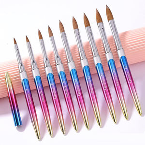 Asa de Color Arcoíris # 8 Pinceles de Uñas Acrílicas con Pelo Kolinsky Puro, Pincel Personalizado para Polvo de Manicura - Product Image 1