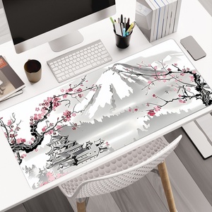 Tapis de souris de jeu OEM avec motif floral XL XXL, tapis de bureau personnalisé en tissu supérieur, grand tapis de clavier, tapis de souris en caoutchouc imperméable - Product Image 1