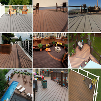 Conception intelligente, terrasse en WPC à clipsage, éclairage LED à canal caché, écologique, antidérapant, imperméable, grain de bois 3D, extérieur