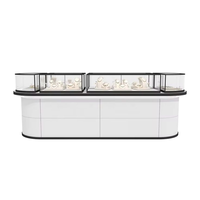 Vitrine de présentation de bijoux moderne de luxe à LED, écologique, en bois MDF et verre, pour magasin de détail, centre commercial, kiosque ou stand.