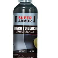 SUPER ARMOR Restaurador de Plástico Negro con Esponja - Revestimiento Cerámico para Molduras y Plásticos de Automóviles, Revestimiento Profesional No Grasoso