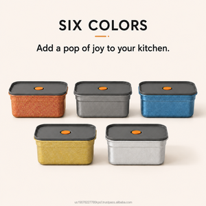 Titanium Food <b>Storage</b> Container Rectangle Airtight Clip-on Lid Fresh Keeping Fridge Travel Minimalist Design - Product Image 2