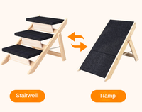 Rampe d'extérieur pour animaux de compagnie, escalier pliant en bois 2-en-1, rampe pour chien et chat, antidérapante, durable, pliable, portable, échelle d'escalade