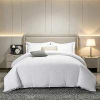 Draps de lit, housses de couette et taies d'oreiller en polyester tissé de qualité pour hôtels cinq étoiles, literie pour chambre d'hôtes, logos personnalisés, respirant