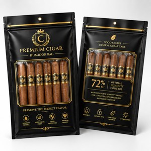 Custom Printed 3Side Seal <b>Bags</b> Humidity Cigar <b>Bags</b> <b>Ziplock</b> Cigar Packaging Pouches Packaging <b>Bag</b> Cigar Travel OEM ODM - Product Image 2
