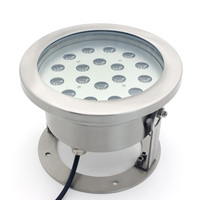 Lumière LED sous-marine en acier inoxydable 304, rotative à 60 degrés, lampe LED pour fontaine de jardin, RGB IP68, 15W 18W AC/DC 12/24V