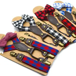 Детские подтяжки эластичные регулируемые с галстуком-бабочкой для детей оранжевые подтяжки для рубашек Детские подтяжки