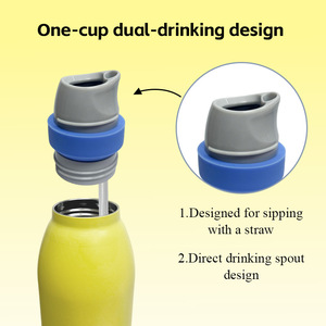 Botella <span class=keywords><strong>de</strong></span> Agua Owala Style, Color Macaron, Acero Inoxidable 304, Doble Pared, Aislamiento al Vacío, Antiderrames, para Bebidas Frías y Calientes, para Mujer - Product Image 3