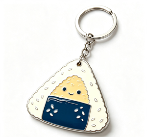 <b>Anime</b> Onigiri Metal Key Chain Enamel Rice Ball Keyring Zinc Alloy Pendant Gift Accessory - Product Image 1