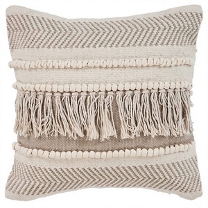 Luxury Bohemian Home Decor Cotton & Wool Tufted Cushion <b>Cover</b> With Tassel Handwoven Indoor-Outdoor Geometric <b>Throw</b> Pillow <b>Covers</b> - Product Image 1