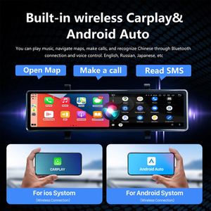11.26 "4K gương xe DVR Dashcam với không dây Carplay Android Auto <span class=keywords><strong>GPS</strong></span> theo dõi giọng nói & BT chức năng bao gồm sao lưu máy ảnh - Product Image 3
