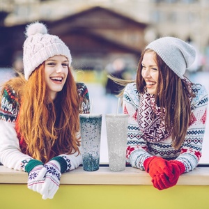 24oz Acrylic Straight Skinny Tumbler tái sử dụng Quả cầu tuyết Tumbler Bling Bling đôi tường Cốc nhựa với rơm - Product Image 5