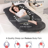 Oreiller de grossesse pour le soutien du corps entier, oreiller de sommeil pour femmes enceintes, oreiller de maternité pour le corps entier avec housse amovible