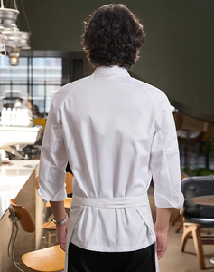 Uniformes <span class=keywords><strong>de</strong></span> travail unisexes pour personnel <span class=keywords><strong>de</strong></span> nettoyage et <span class=keywords><strong>de</strong></span> cuisine en polyester/coton à manches sept points pour restaurants - Vente en gros - Product Image 3