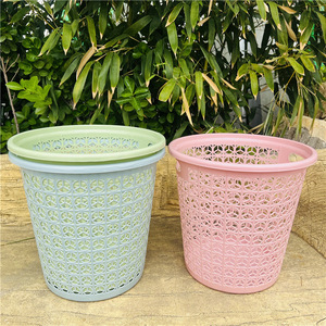 Storage <b>Baskets</b> Plastic Round Hollowed Out <b>Stackable</b> For Home Office Bathroom Storage Organizing Mixed Colors 29cm Diameter - Product Image 2